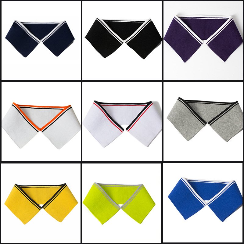 Dyed yarn flat knit rib polyester spandex collar cuff white black or custom color for polo tshirt