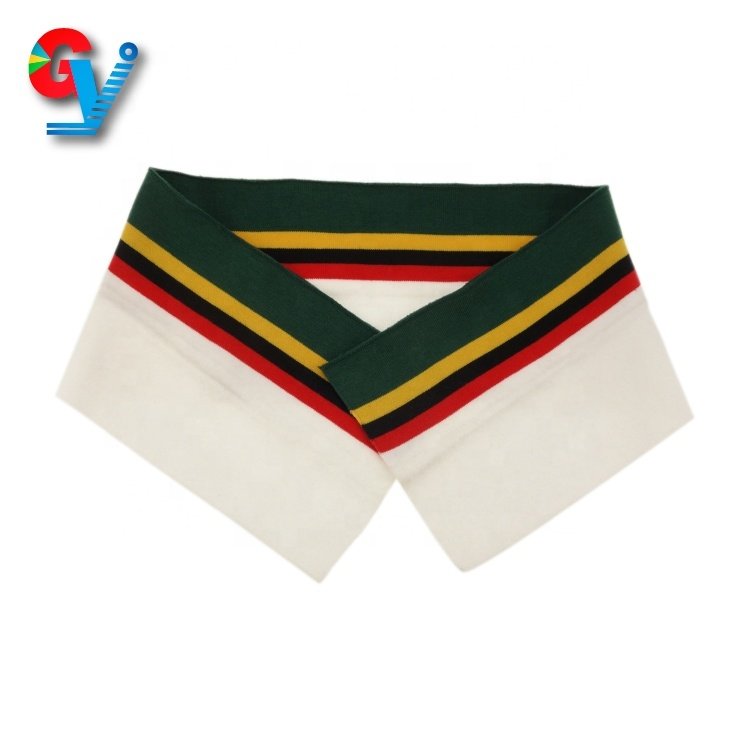 Dyed yarn flat knit rib polyester spandex collar cuff white black or custom color for polo tshirt