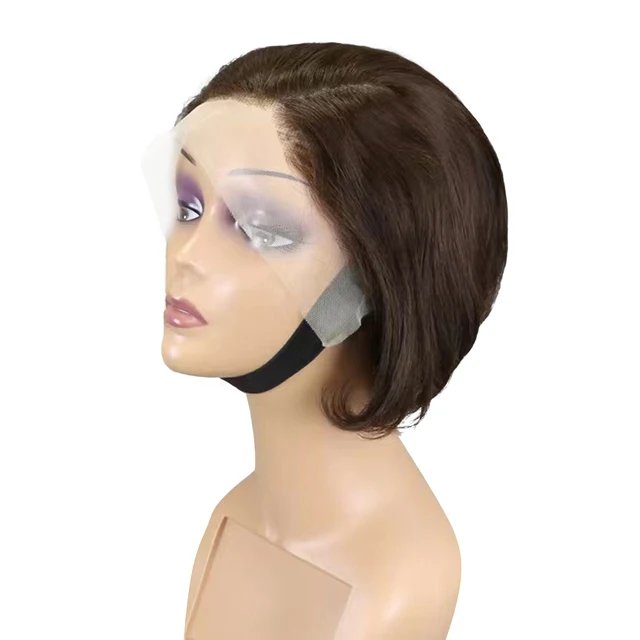High Density Short Pixie Wigs Vendor Wholesale Natural Black 13x4 Full Frontal Bob Wigs Human Hair Lace Front Wig For Women