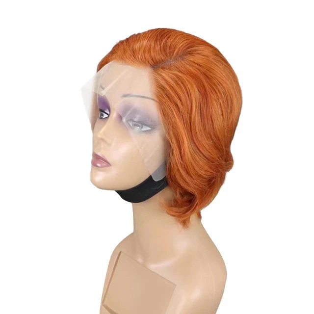High Density Short Pixie Wigs Vendor Wholesale Natural Black 13x4 Full Frontal Bob Wigs Human Hair Lace Front Wig For Women