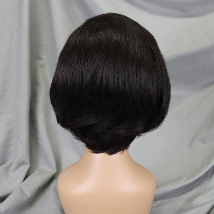 High Density Short Pixie Wigs Vendor Wholesale Natural Black 13x4 Full Frontal Bob Wigs Human Hair Lace Front Wig For Women
