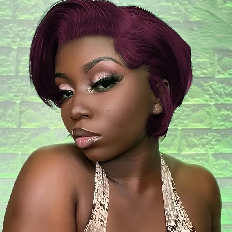 High Density Short Pixie Wigs Vendor Wholesale Natural Black 13x4 Full Frontal Bob Wigs Human Hair Lace Front Wig For Women