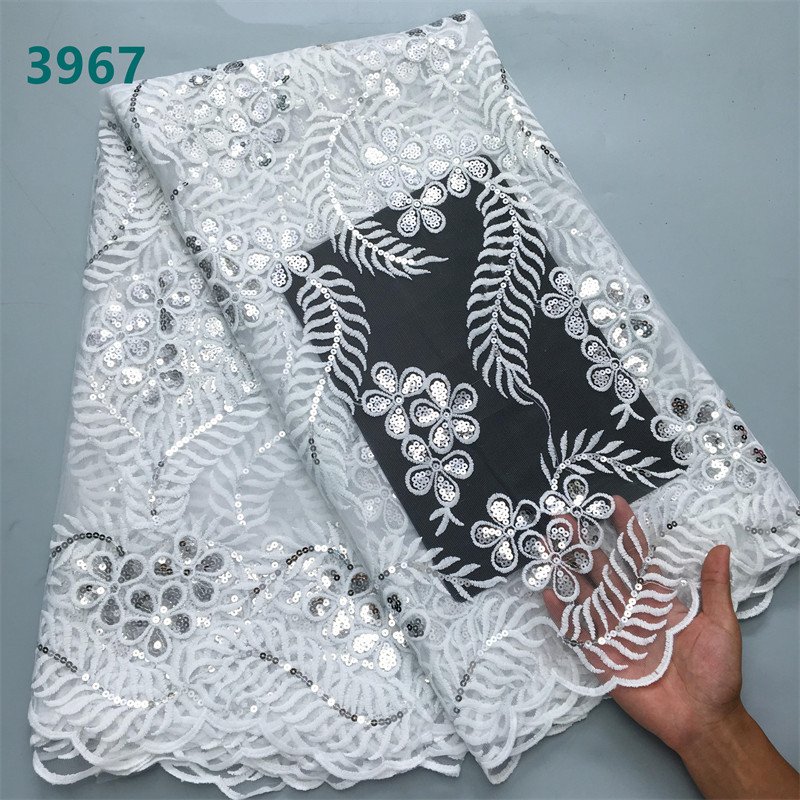 Factory Price Peach Sequins African Mesh Woman Lace Fabric High Quality French Tulle Lace for Sewing Wedding Dresses 3967