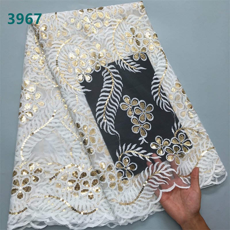 Factory Price Peach Sequins African Mesh Woman Lace Fabric High Quality French Tulle Lace for Sewing Wedding Dresses 3967