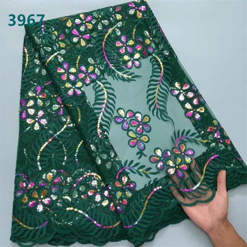 Factory Price Peach Sequins African Mesh Woman Lace Fabric High Quality French Tulle Lace for Sewing Wedding Dresses 3967