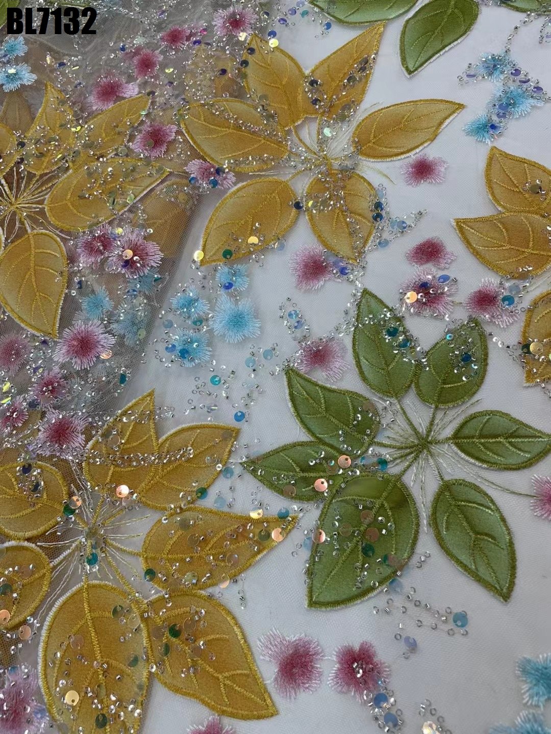 Newest Middle Eastern style Dubai fabric Handmade embroidery Beaded lace with sequins Austria wedding party dress women lace