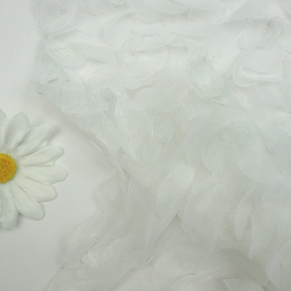 Fabrics and Textiles Wholesale colorful tulle multicolor 100% polyester mesh 3d embroidery fabric for dress