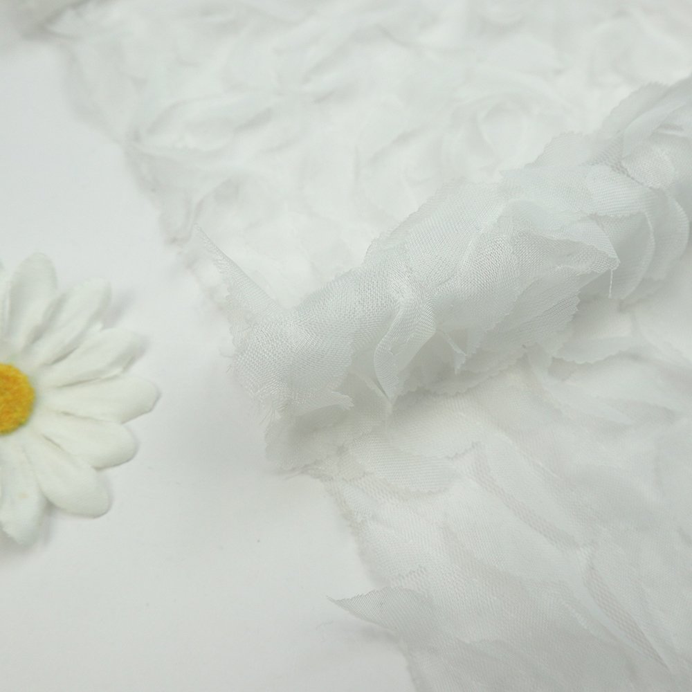 Fabrics and Textiles Wholesale colorful tulle multicolor 100% polyester mesh 3d embroidery fabric for dress