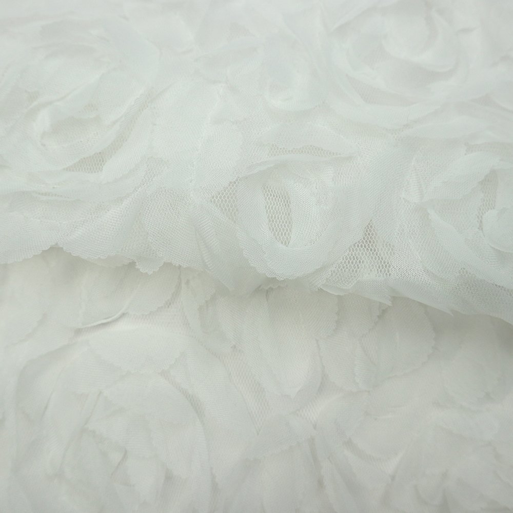 Fabrics and Textiles Wholesale colorful tulle multicolor 100% polyester mesh 3d embroidery fabric for dress