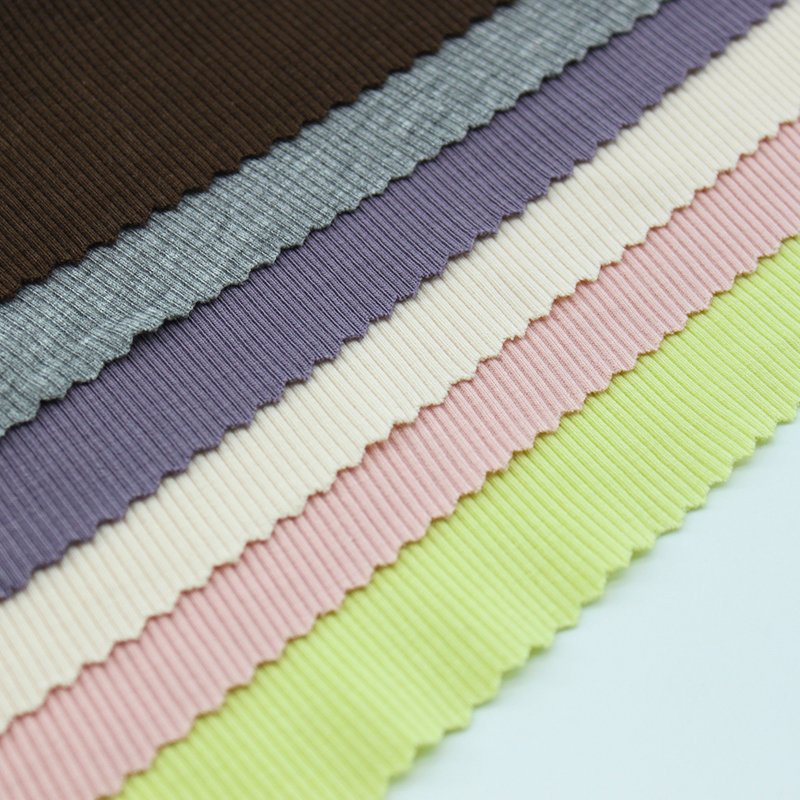 Ribbed style cotton rayon spandex rib knit fabric 2*2 for clothing kids garment women camisole