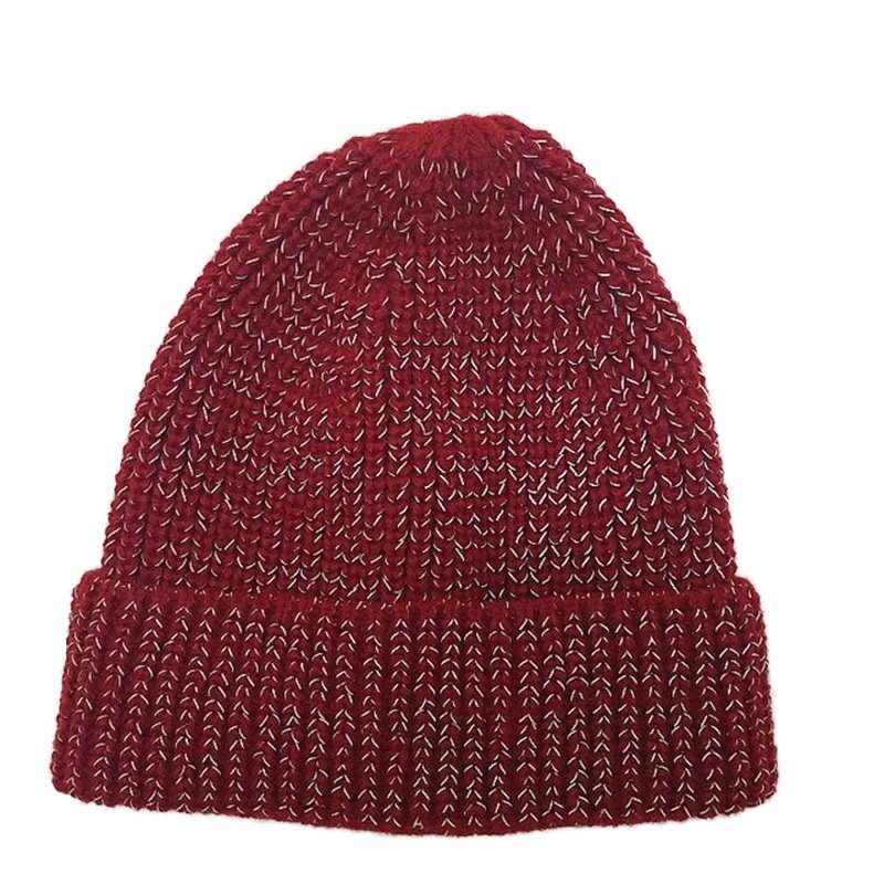 Unisex Winter Knitted Warm Hat Wholesale Custom Glow Dark Reflective Rib Beanie Waterproof Cartoon Character Pattern Beach Use