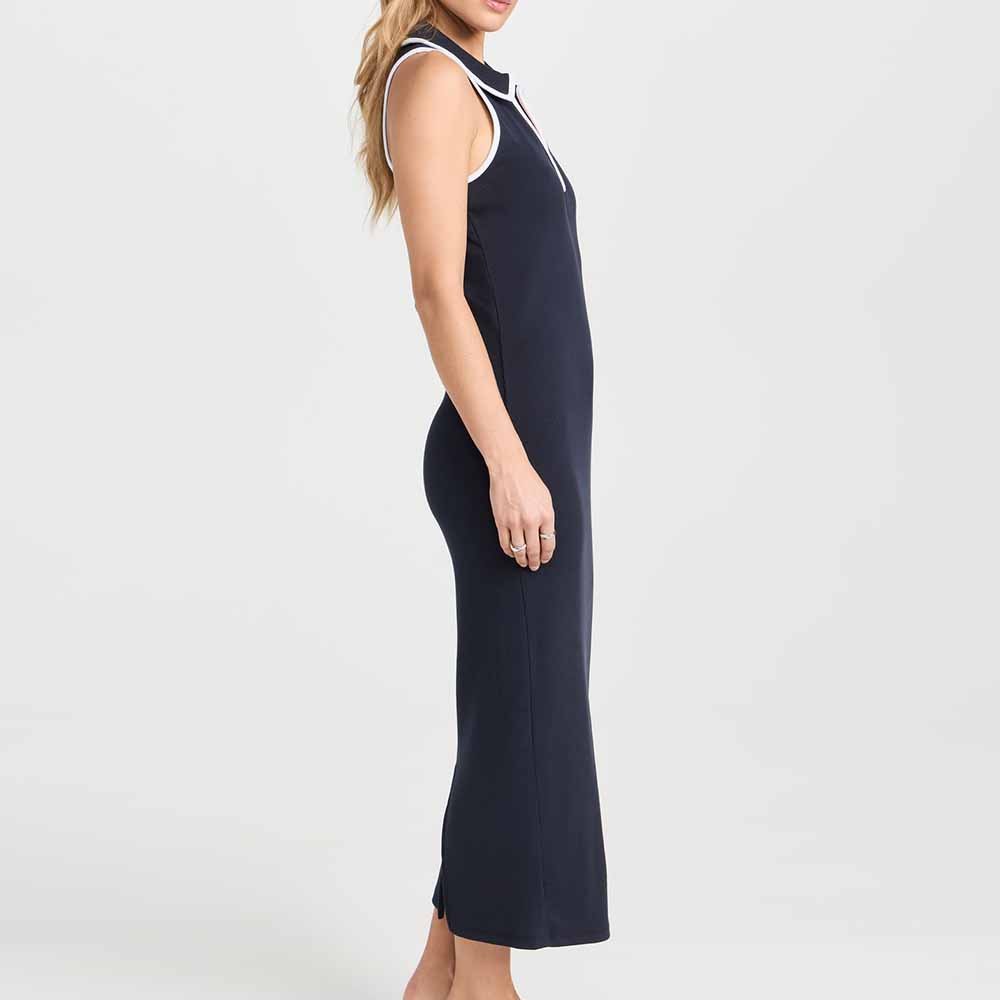 Knitwear Manufacturer Custom Spring Summer Autumn Winter Stripe Sleeveless Knitted High Vent V Neck Dress