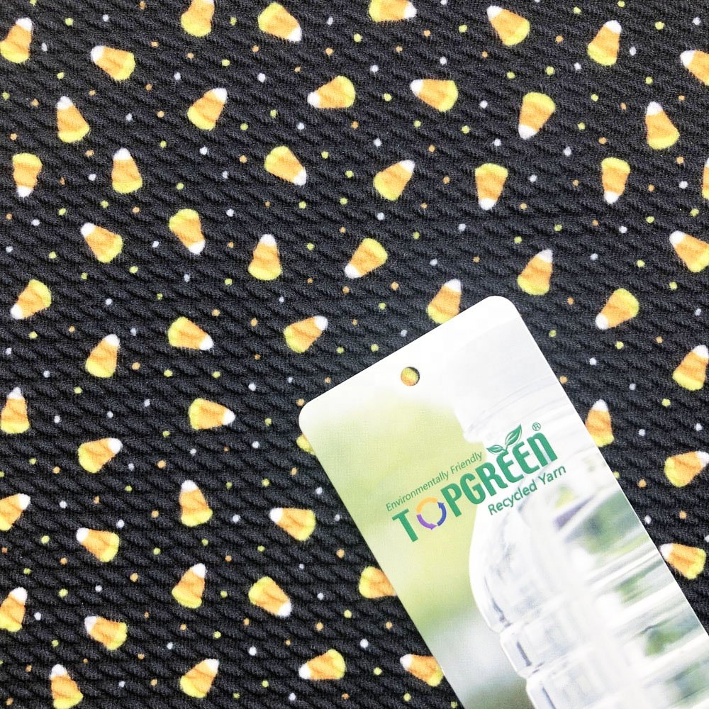 custom design polyester bullet digital printing knitted fabric to make hairbows