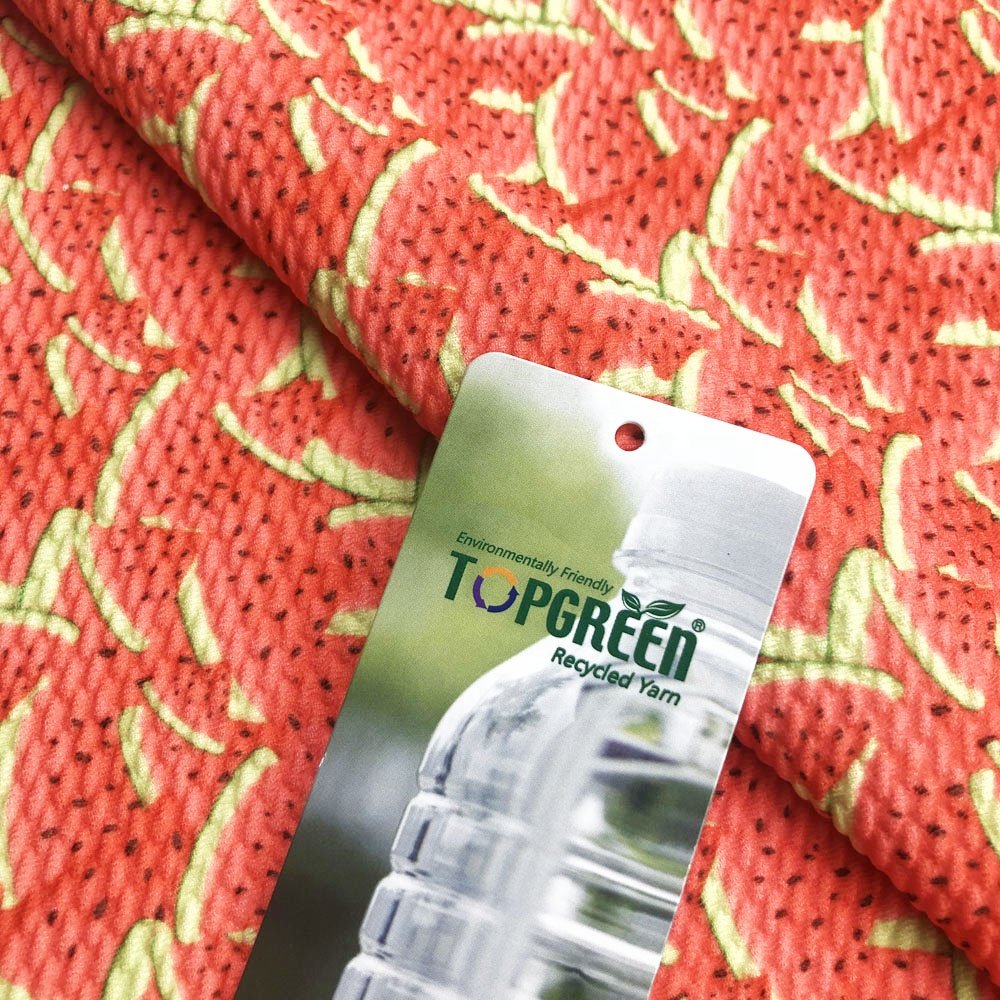 custom design polyester bullet digital printing knitted fabric to make hairbows