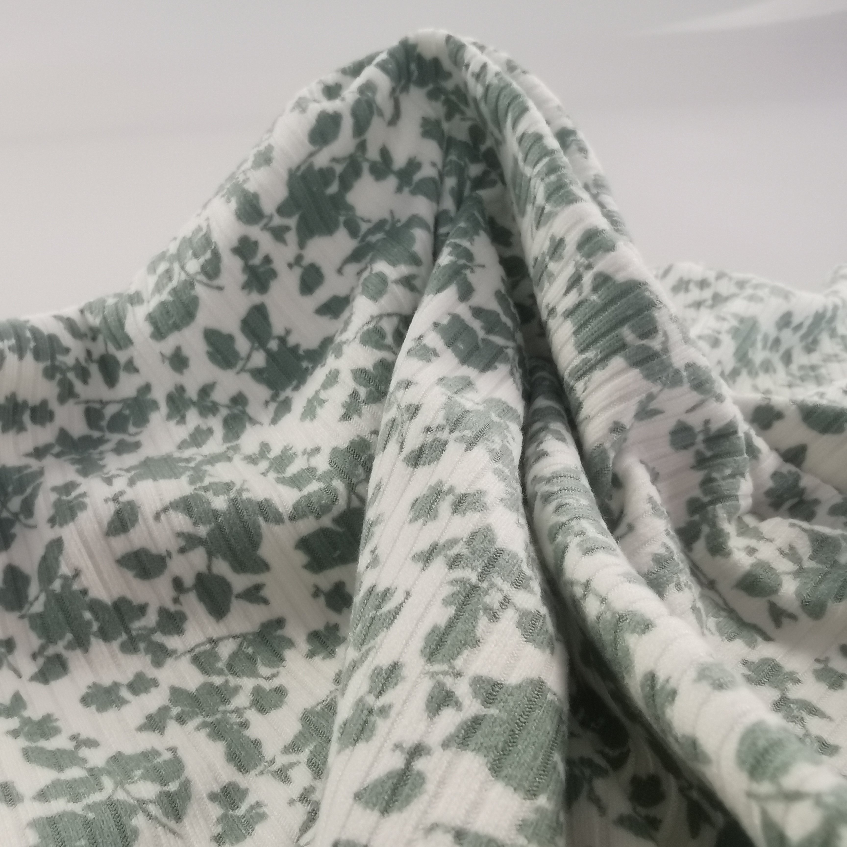wholesale print rib fabric 4*2 rib knitting polyester for cuff
