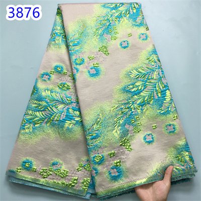 Royal Blue African Brocade Lace 2024 Latest French Lace Fabric Hot Sale Lace Embroidery Jacquard Tissue For Wedding Sew3876