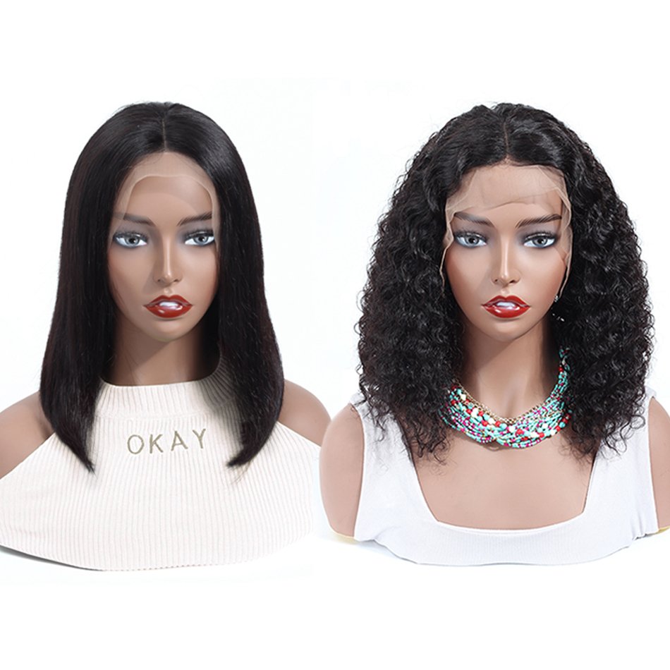Kinky Curly Short Bob Wigs Vendor Human Hair Deep Wave Cuticle Aligned Raw Brazilian Human Hair Lace Front Wigs For Black Women