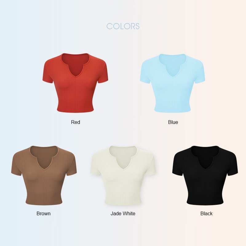 Camisetas De Mujer Custom Logo Sports Tops High Stretch Smooth Skin-Friendly Yoga Fitness Ribbed Tight Fit Crop Top Tshirt