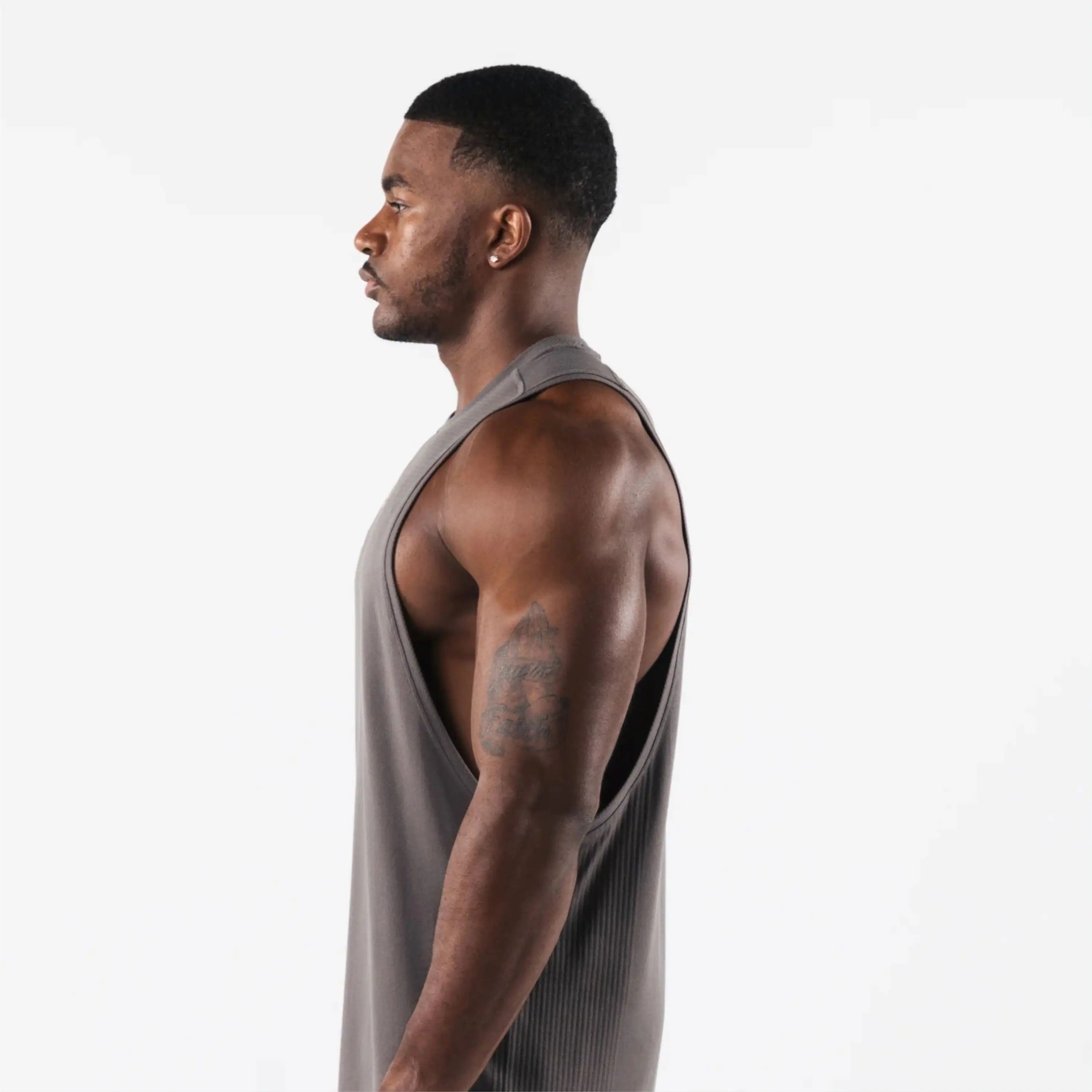 Side Seamed Retail Fit 100% Airlume Combed and Ring Spun Cotton 32 single 4.2 oz Dark grey Unisex Jersey Tank
