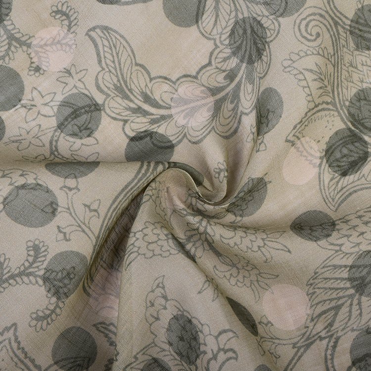 High quality soft touch for summer clothing 100% ramie linen print fabric for women's garment