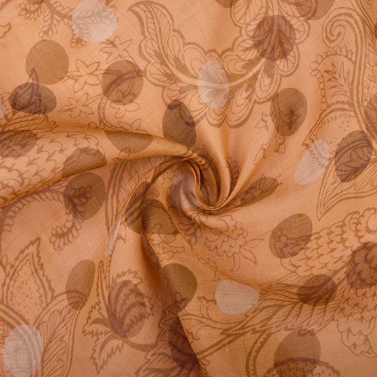 High quality soft touch for summer clothing 100% ramie linen print fabric for women's garment