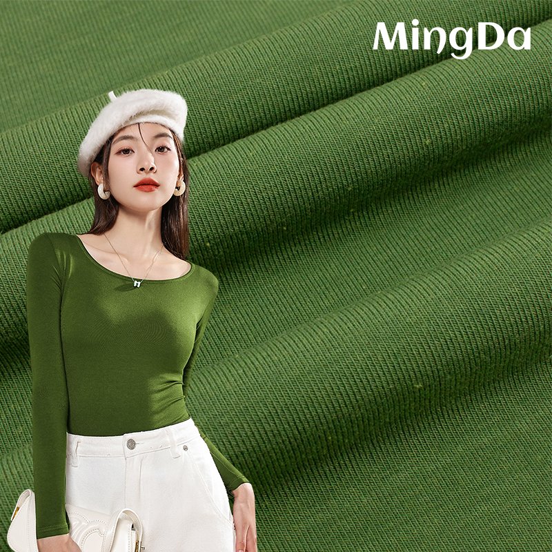 High quality viscose and silk rib 1x1 silk rayon blend spandex fabric for women tights top camisole