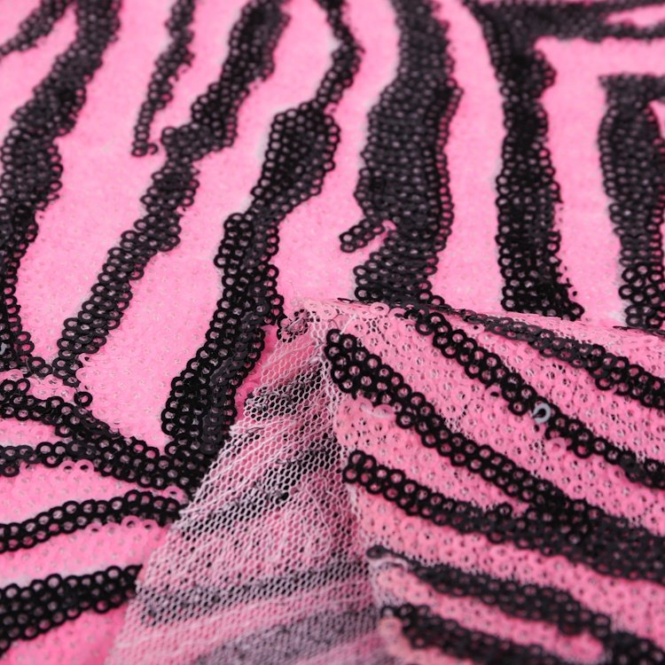 2022 zebra fabric zmesh paillettes tissus embroidery sequin net embroidery fabric S-4710