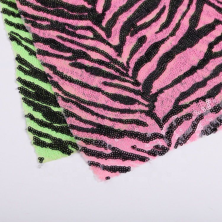 2022 zebra fabric zmesh paillettes tissus embroidery sequin net embroidery fabric S-4710