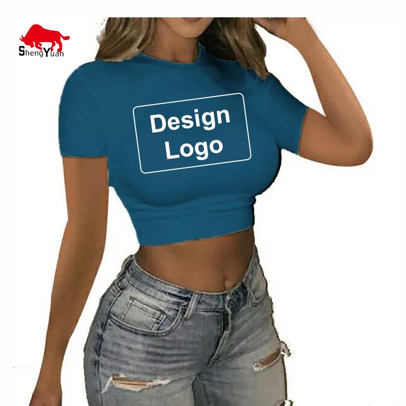 Baby Tee Cropped Ladies Graphic T Shirts Plain Summer Cotton Tight Slim Fit T Shirt Top Oversized Crop Top Mujer Sexy For Women