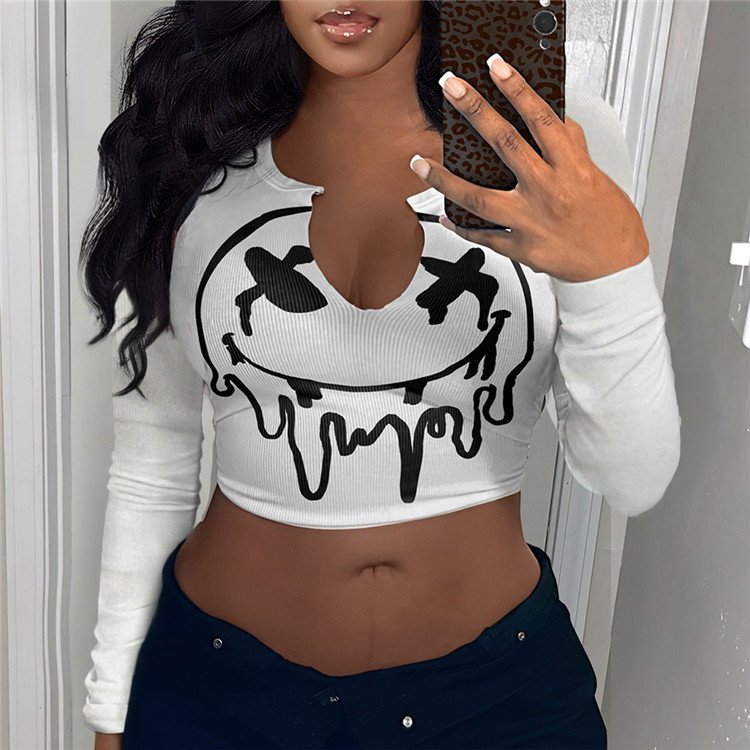 Women U Neck Crop Top 2024 Autumn Long Sleeve Slim Fit Tank Tops Fitness Club Sexy Casual Short Tops