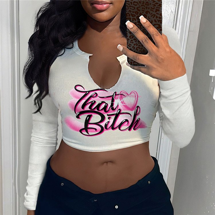 Women U Neck Crop Top 2024 Autumn Long Sleeve Slim Fit Tank Tops Fitness Club Sexy Casual Short Tops