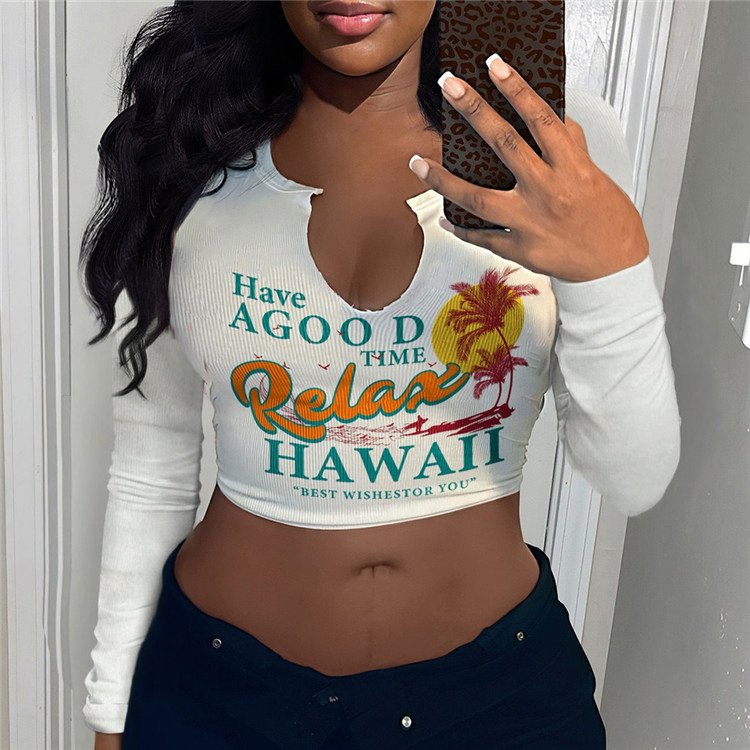 Women U Neck Crop Top 2024 Autumn Long Sleeve Slim Fit Tank Tops Fitness Club Sexy Casual Short Tops