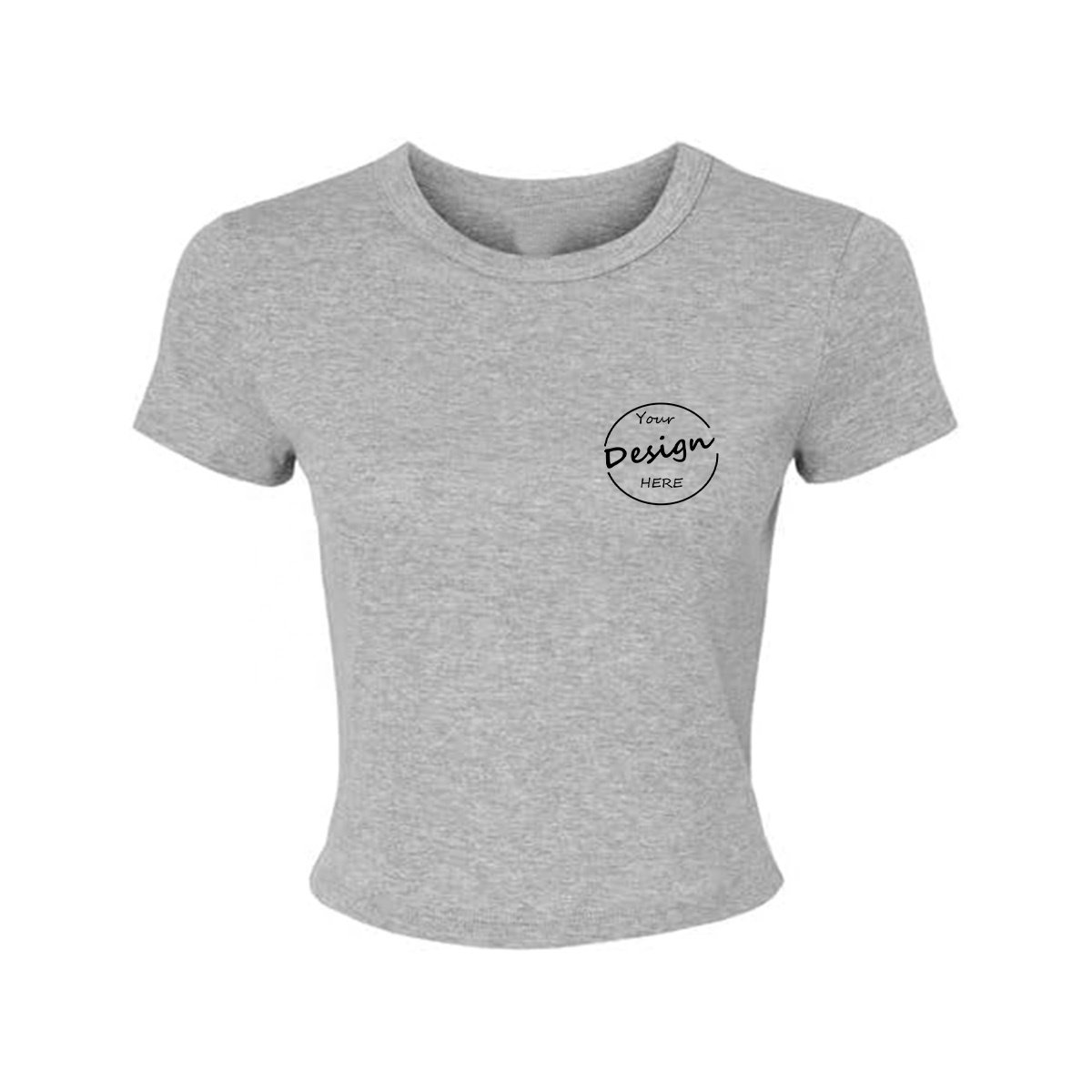 New Trendy Y2k Sexy Thin 95 Cotton 5 Spandex Tight Ribbed Knit Cropped Baby Tee Women Soft Streetwear Customized