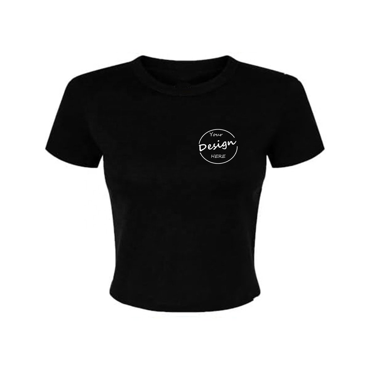 New Trendy Y2k Sexy Thin 95 Cotton 5 Spandex Tight Ribbed Knit Cropped Baby Tee Women Soft Streetwear Customized