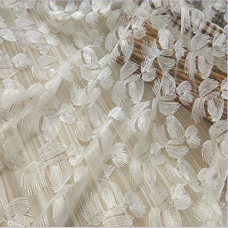 Milk Silk Lady Dress Fashion Women's Wedding Gauze Skirt Accessories Transparent New Embroidered Lace Mesh Fabric White