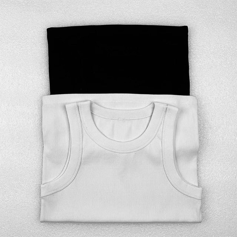 New design Fashion Casual Ribbed Basic Racer Vest Sexy Summer Sleeveless Crop Tee Knit Tank Tops