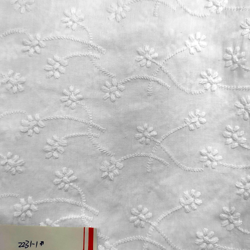 Wholesale Stock White Cotton Lace Embroidery Fabric For Baby&Kid&Toddler Cloth