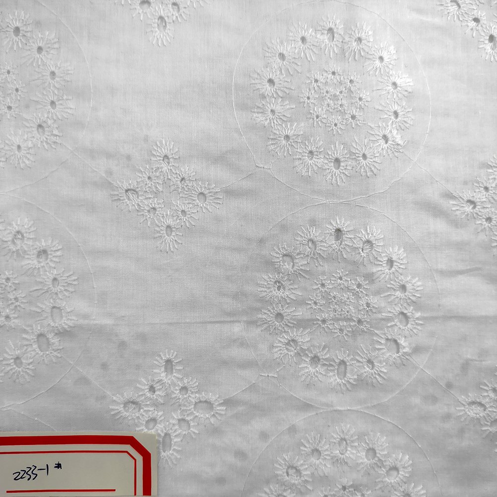 Wholesale Stock White Cotton Lace Embroidery Fabric For Baby&Kid&Toddler Cloth