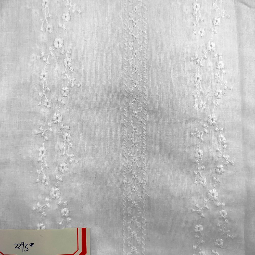 Wholesale Stock White Cotton Lace Embroidery Fabric For Baby&Kid&Toddler Cloth