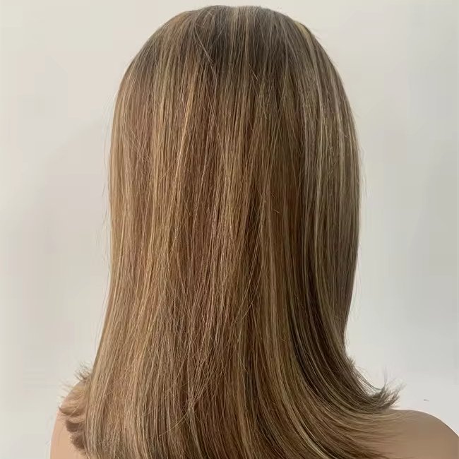DX095 bob wig 10 12 14 inch short bob light brown colored human hair lace Hd frontal and back machine closure Brazilian Hair