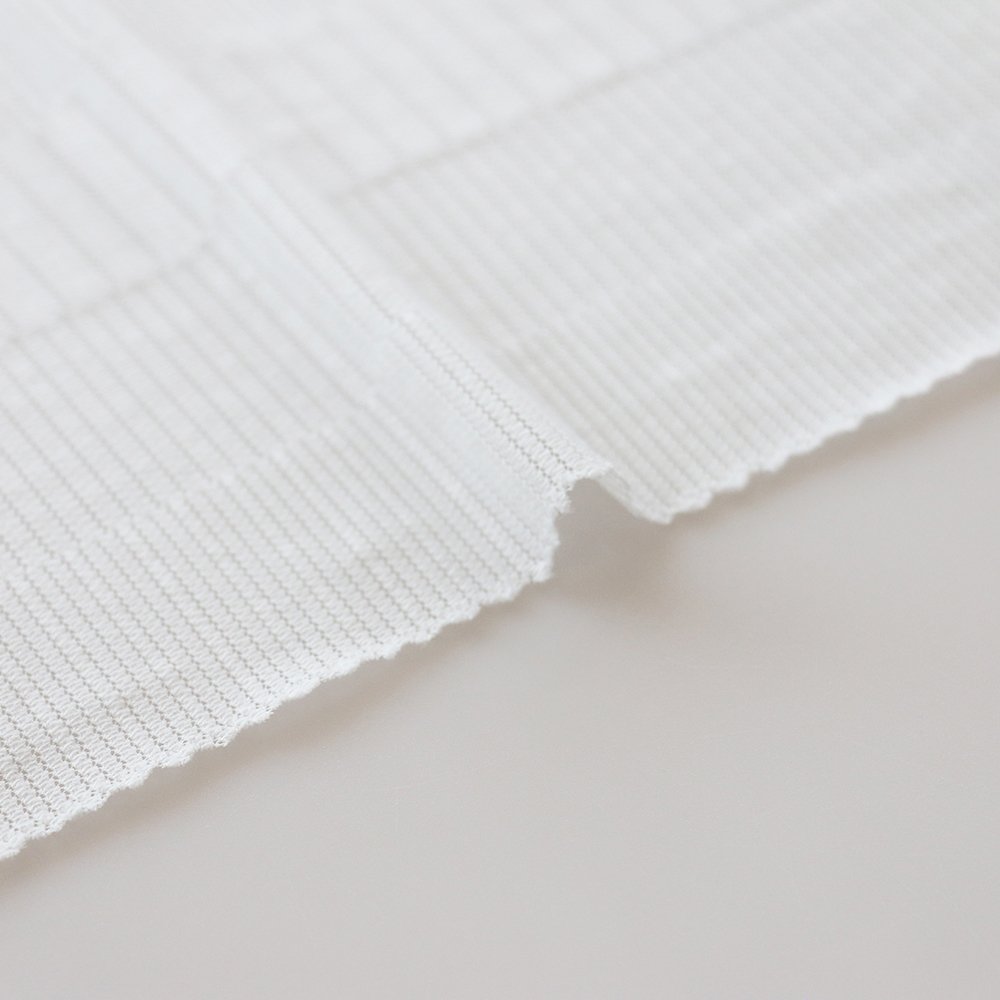 Pretty Design Nylon & Spandex Knitted White Gauze Rib Jacquard Fabric For Clothes