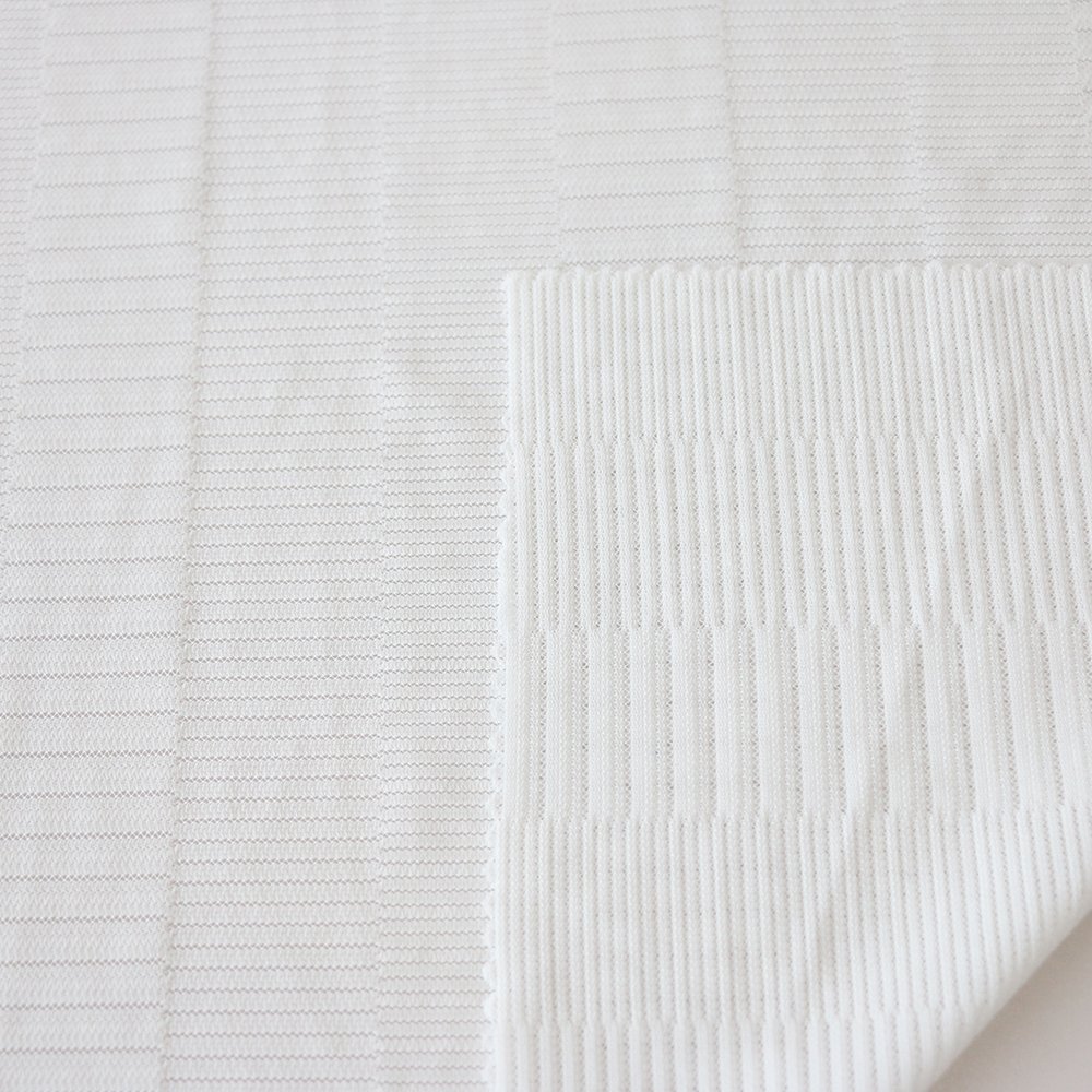 Pretty Design Nylon & Spandex Knitted White Gauze Rib Jacquard Fabric For Clothes