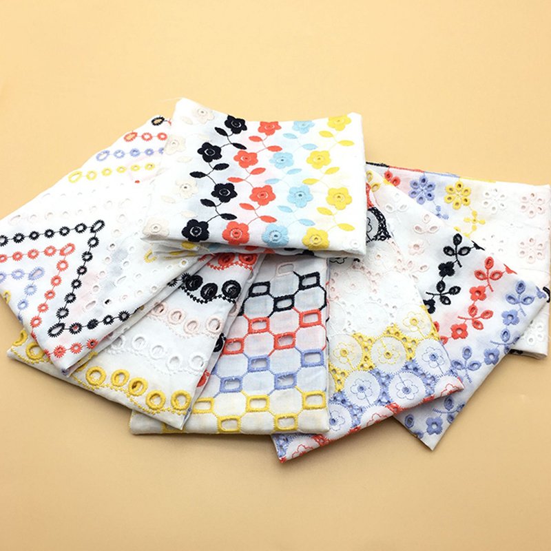 Wholesale Cheap Price White Voile Floral Embroidery Cotton Lace Fabric For Women Dress