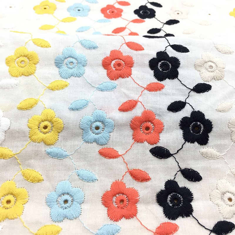 Wholesale Cheap Price White Voile Floral Embroidery Cotton Lace Fabric For Women Dress