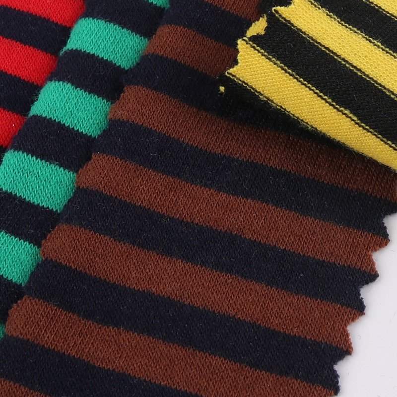 Checkered 95% cotton and 5% spandex Yarn-Dyed Strips Cotton Stretch Dry Fit Knit Fabric