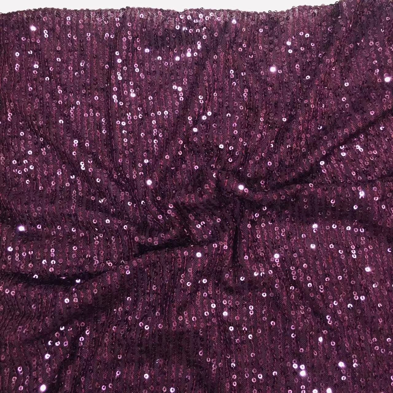 party wholesale dress decor custom welcome oem odm service embroidery stretchable elastic sequin fabric tassel sequin fabric