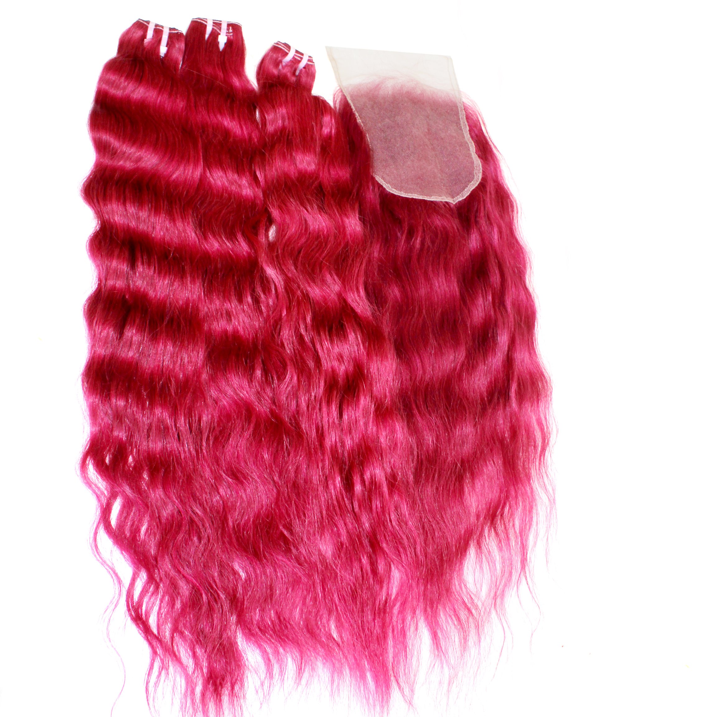Vietnamese Women's 10-40 Inch Highlighted Red Human Hair Wig Loose Water Wave 4x4 5x5 Lace Closure Frontal HD Lace Color natural