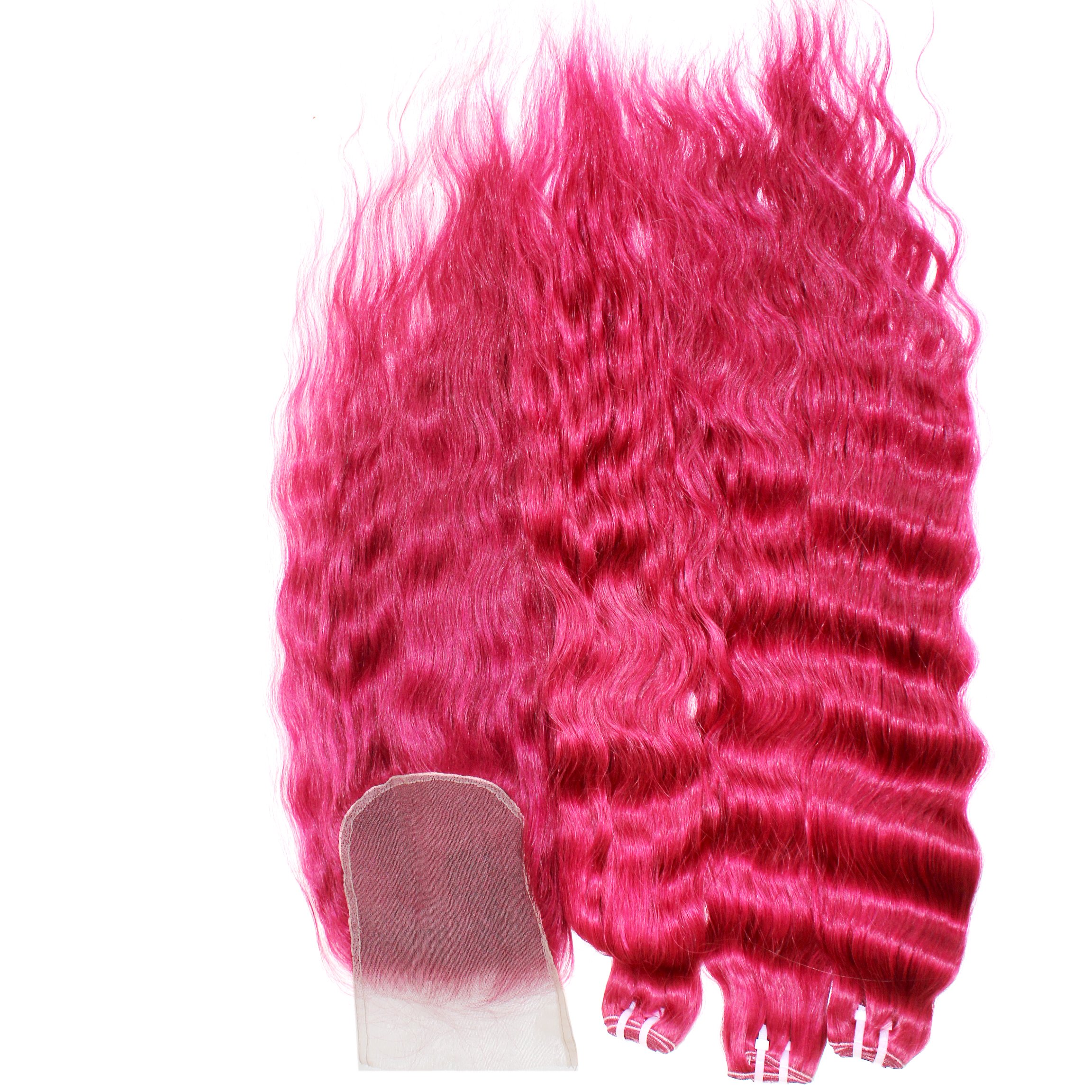 Vietnamese Women's 10-40 Inch Highlighted Red Human Hair Wig Loose Water Wave 4x4 5x5 Lace Closure Frontal HD Lace Color natural