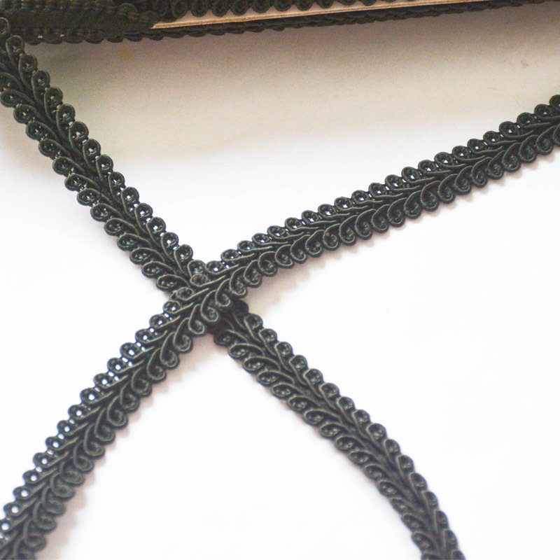 Supplier wholesale china 100%polyester mesh stretch embroidered 1 cm lace trim fabric for garment curtain Dress