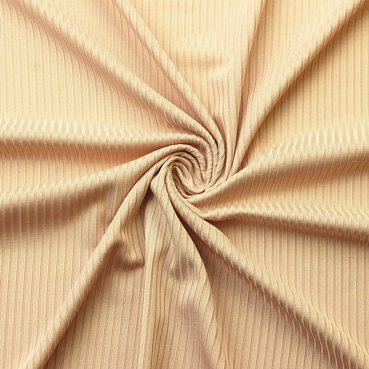 Yingfeng Textile New Design Nuon 130cm Lulu Style Tubular Nylon Knitted Ribbed Textured Fabric For T-Shirt